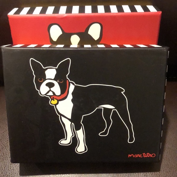 MARC TETRO Full Zip Bull Dog Wristlet CHOICE Red or Black Saffiano Leather NIB - Picture 3 of 17